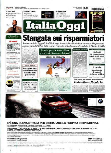 Italia oggi : quotidiano di economia finanza e politica